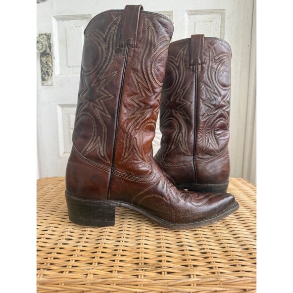 Vintage 80's Texas Brand Mens Western Boot Size 10D Leather - Picture 3 of 16